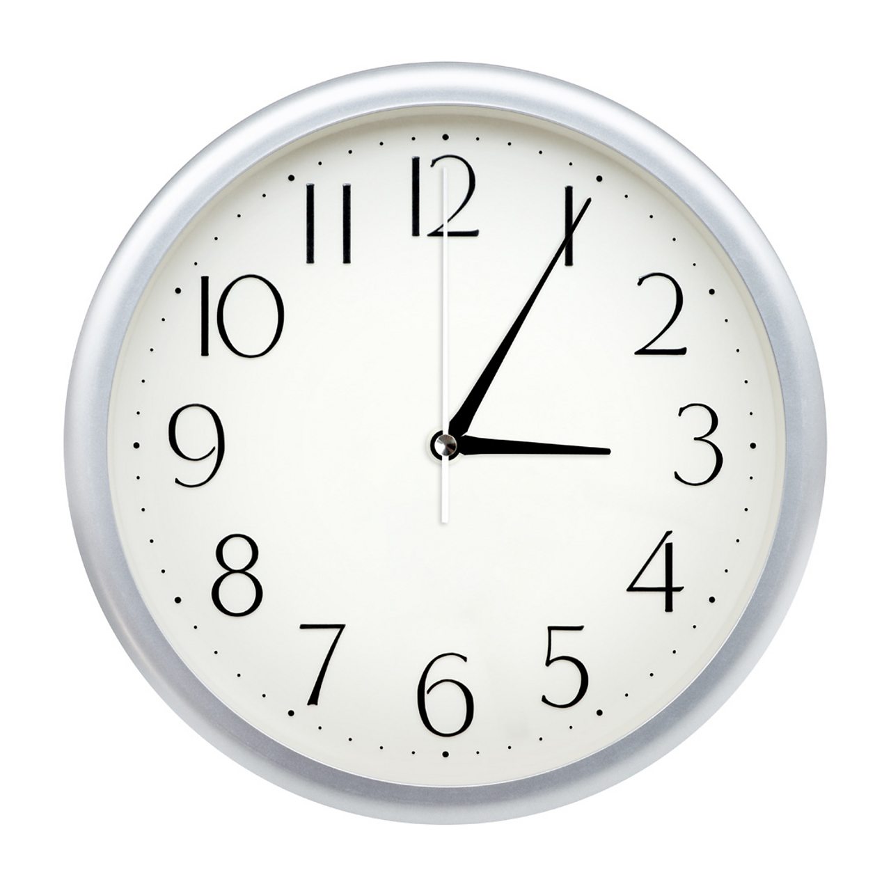 Image of a clock face showing 3.05