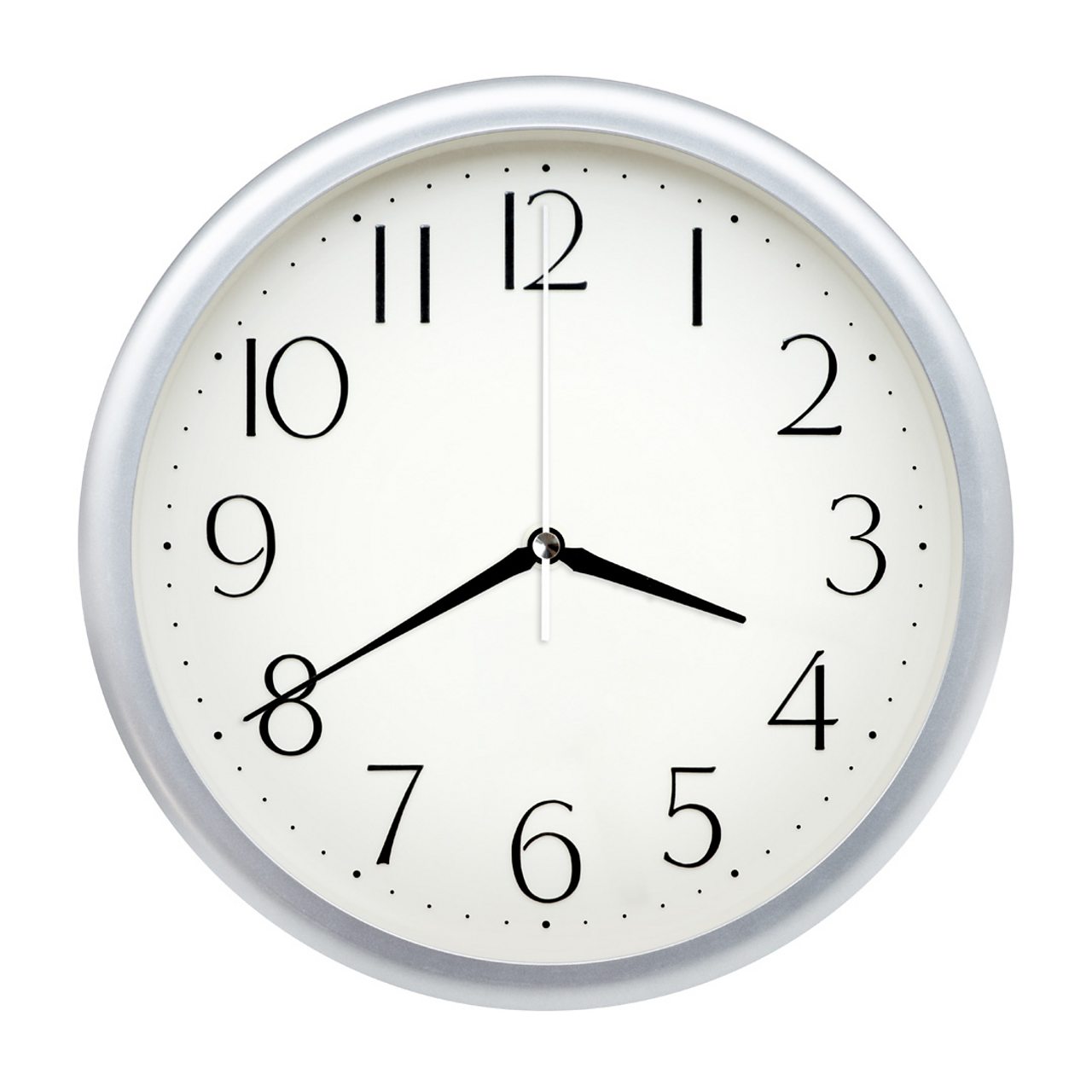 Image of a clock face showing 3.40