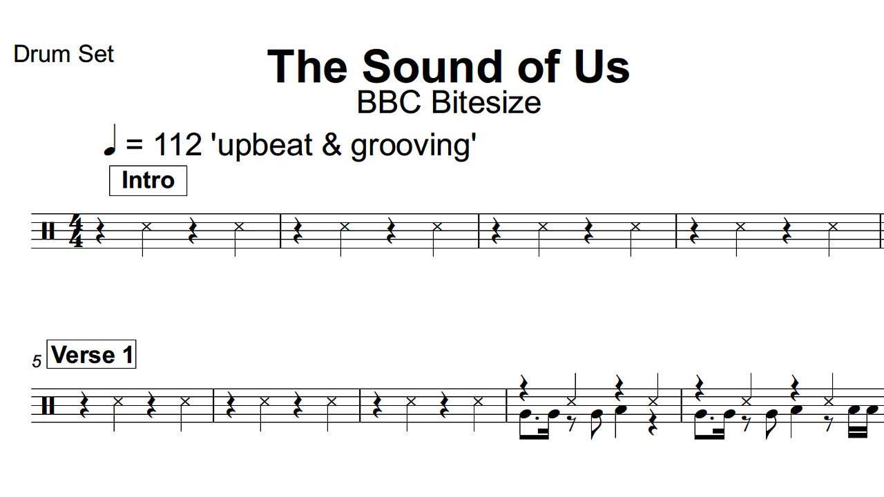 The Sound Of Us - Drum score