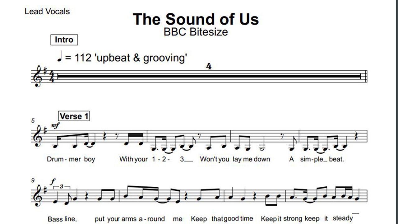 The Sound Of Us - Lead vocal score
