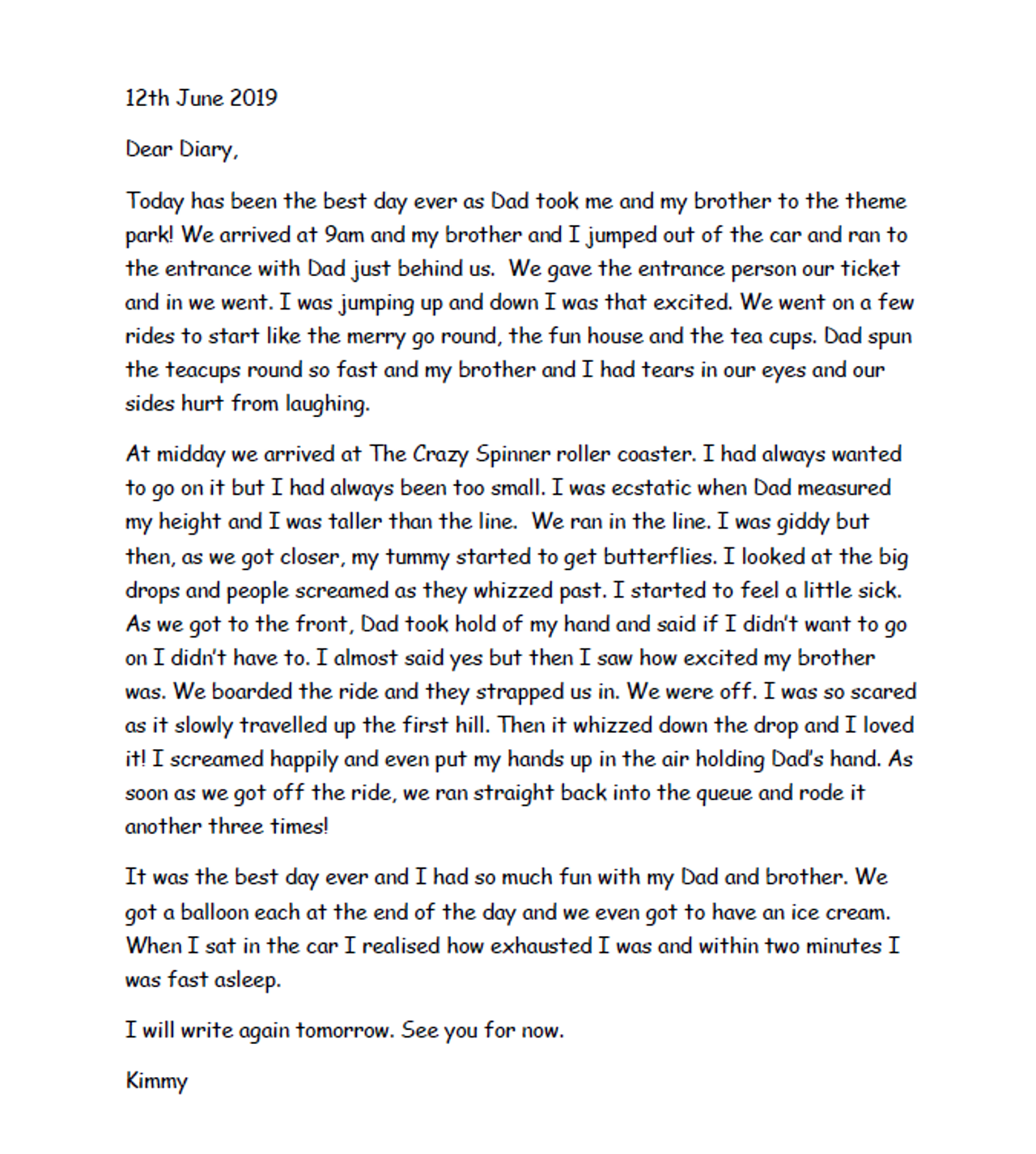 Writing a diary entry - Year 114 - P14 - English - Home Learning with