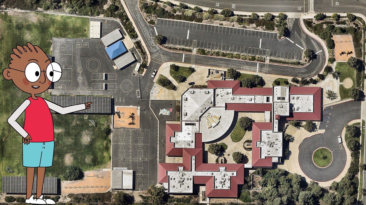 An aerial photo of a school to plan fieldwork investigations
