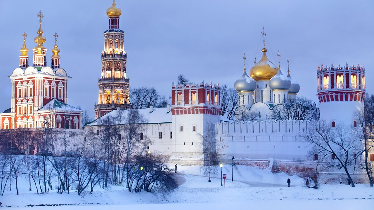 Winter view of Novodevichy Convent in Moscow, Russia
