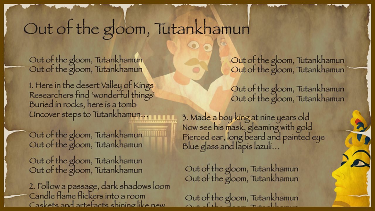 Out of the gloom, Tutankhamun - Lyrics
