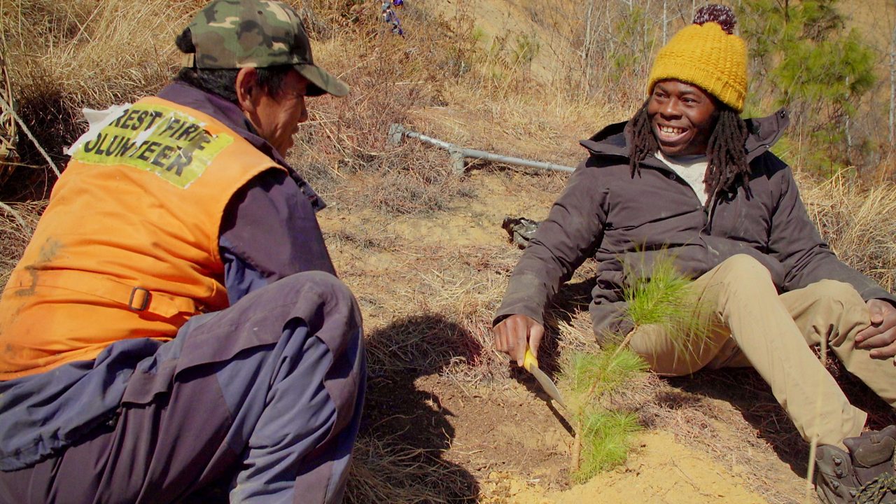 Planting trees in Bhutan