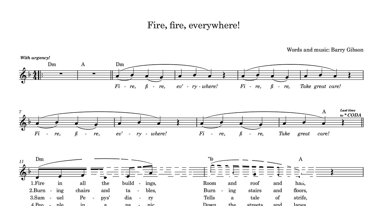 Fire, fire, everywhere! - music