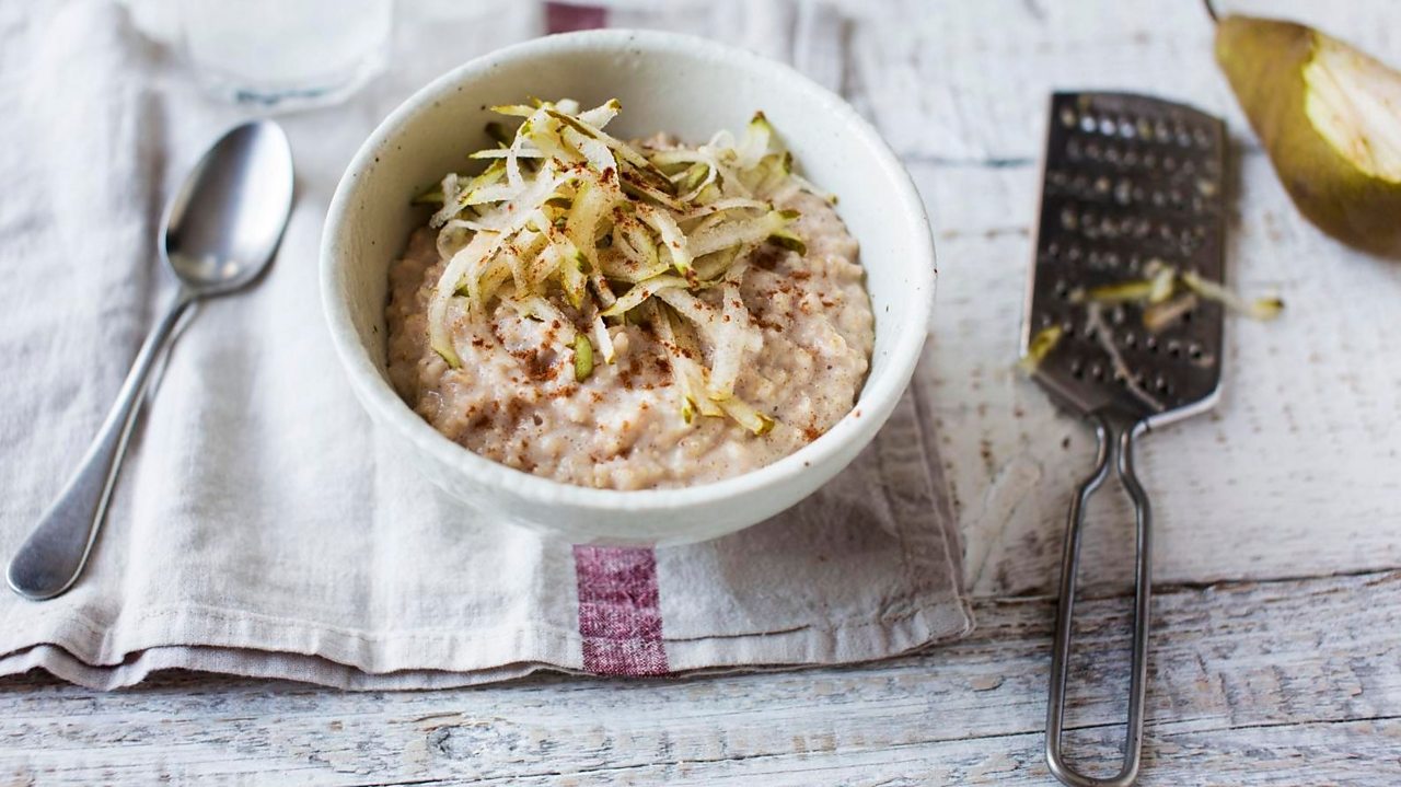 Cinnamon and autumn fruits such as pear make a delicious accompaniment to a bowl of porridge