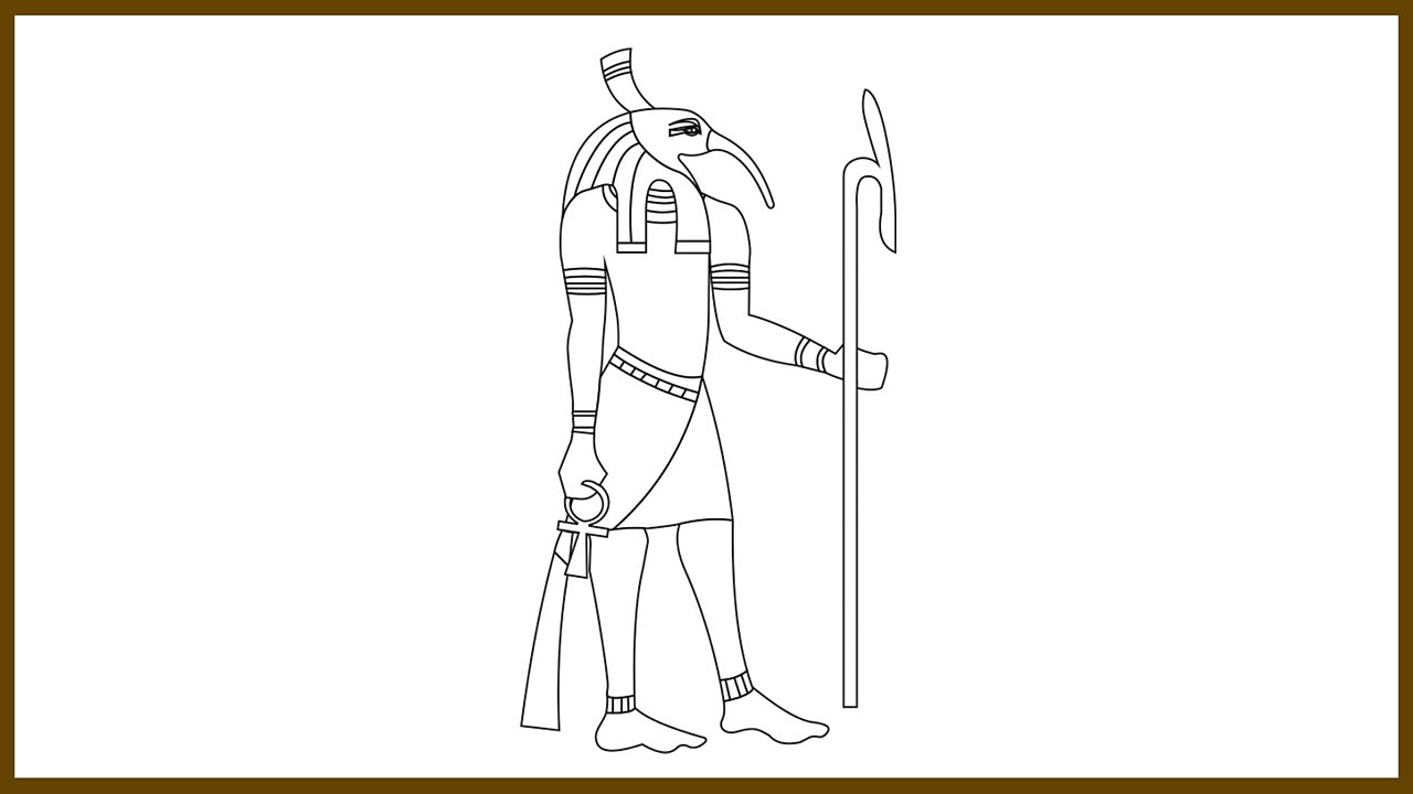 The god Thoth to colour in