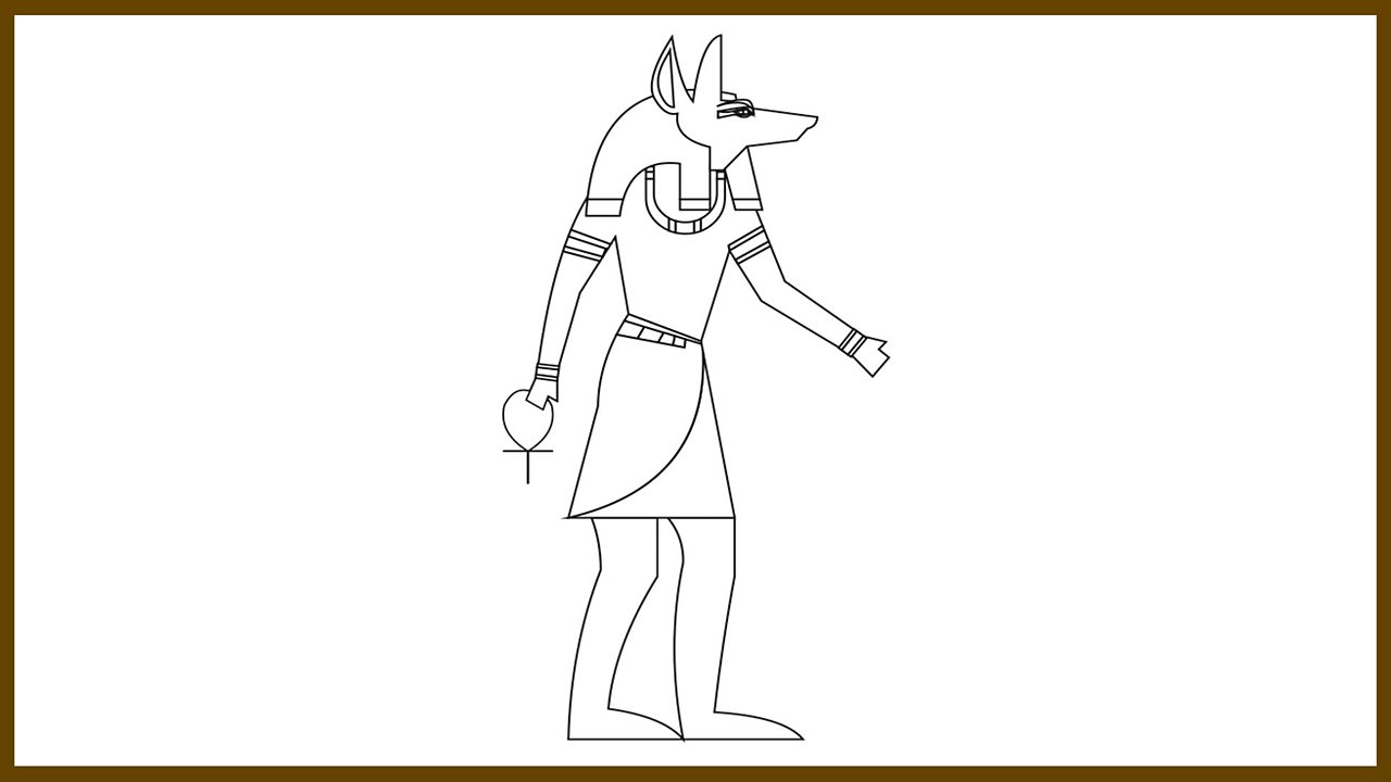 The god Anubis to colour in