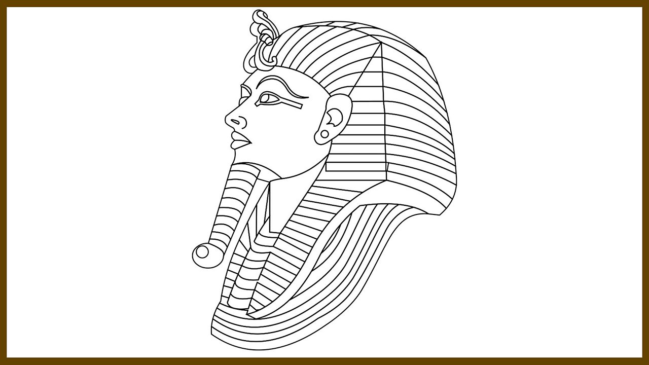 Tutankhamun's burial mask to colour in