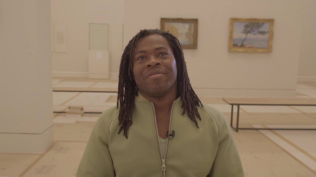 Ade Adepitan looks at Self-Portrait with Bandaged Ear by Vincent van Gogh