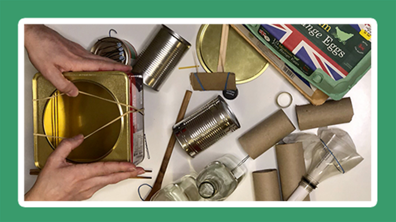 How to make upcycled musical instruments KS1 The Regenerators BBC