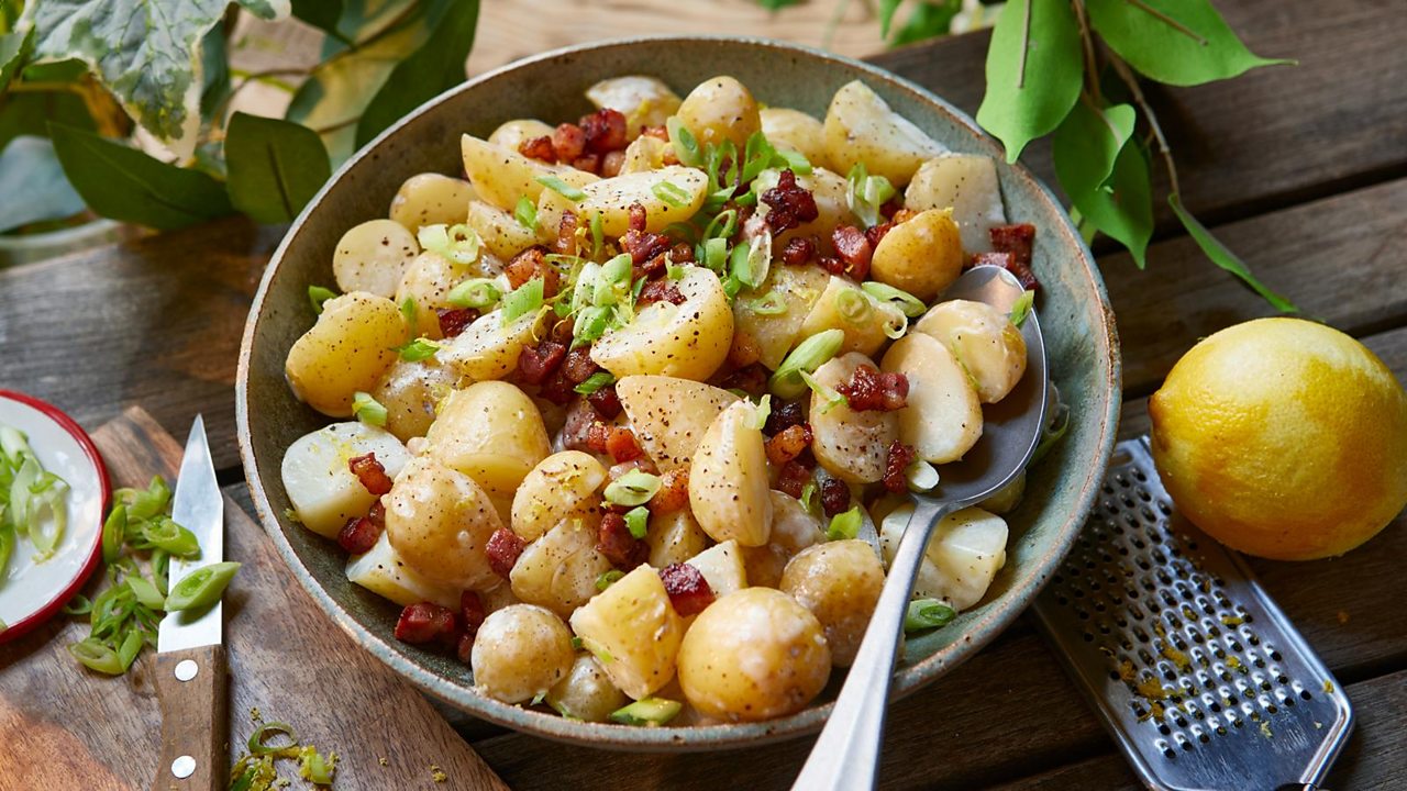 Jersey Royal potato salad with wholegrain mustard