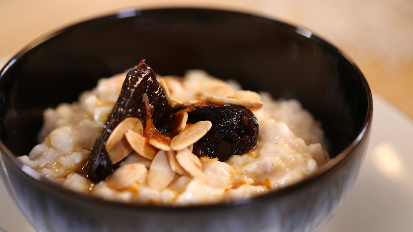 Spiced rice pudding with prune and Marsala compôte recipe BBC Food
