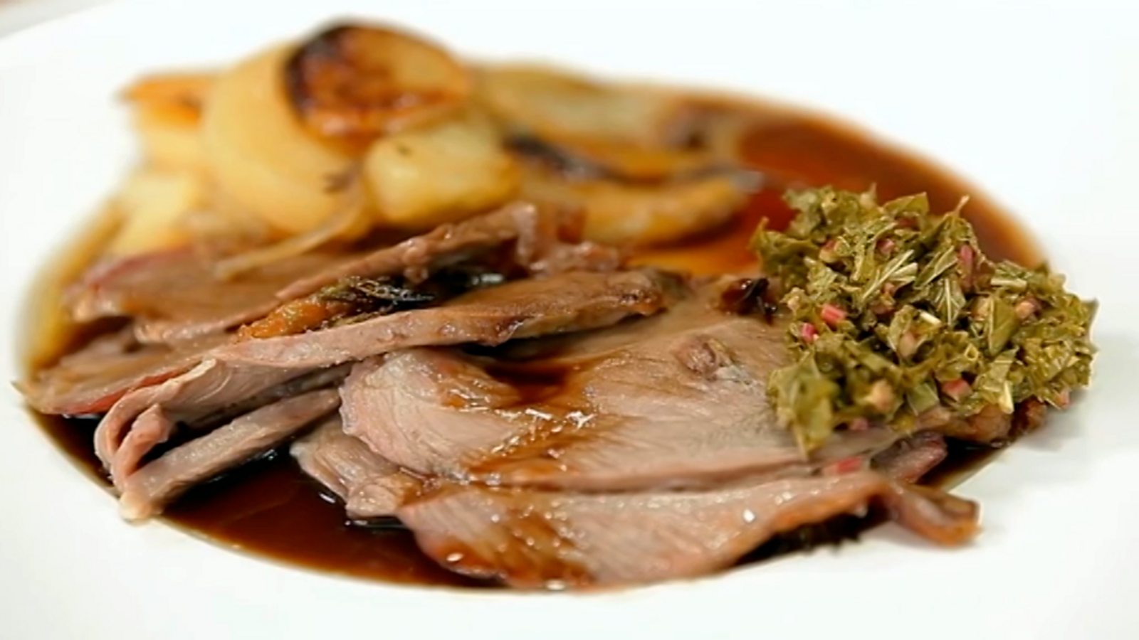 Weeping lamb with boulangère potatoes and mint sauce recipe BBC Food
