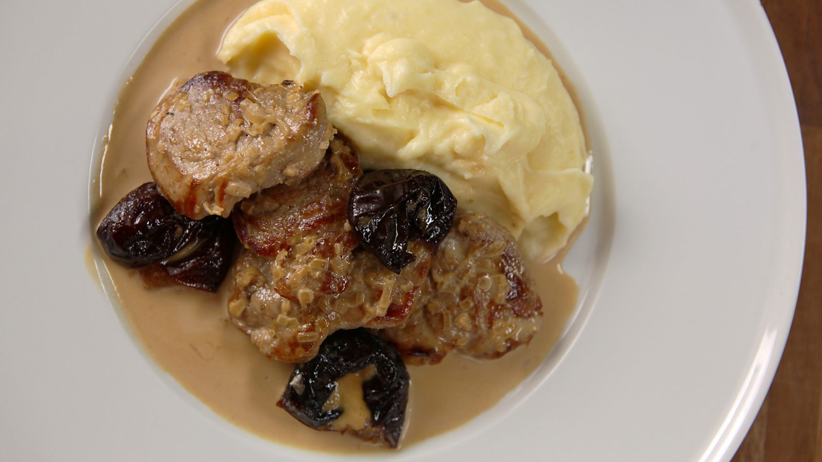 Pork tenderloin with prunes and Armagnac recipe BBC Food