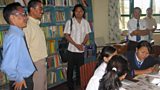 Tsering on a field visit to Namgyal Higher Secondary School in Nepal