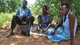 Sylvia and family listen to the radio programme