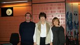 Richard, Pam Ayres and Sian in the studio