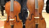 Richard Tunnicliffe's cello and 5 stringed piccolo cello
