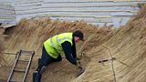 A master thatcher at work