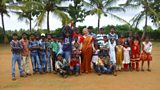 Helping children at a school in India