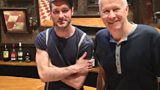 Declan Bennett and John Wilson on the set of the musical, Once