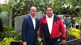 Darren Hawkes, the designer of the SeeAbility garden with Martin