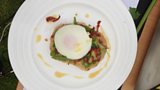 Dandelion, lardons and poached egg salad