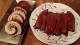 Brisket Braised in Mustard Barbecue Sauce and Slow Roast Belly of Lamb with Lemon, Parsley and Garlic