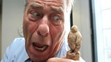 John Levene with his Doctor Who Yeti prop