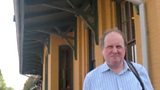 James at Gettysburg train station, the point of arrival and departure for President Lincoln delivering the Gettysburg Address