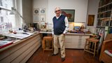 Sir Ken Adam in his workroom