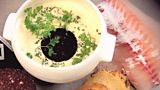 Chris Fearon's Comber Potato And Smoked Haddock Soup With Black Pudding And Wee Cheddar Cheese Soda Breads