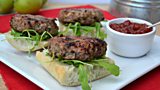 Pork, apple and cheddar burgers