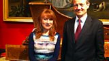 Lucie Skeaping with Desmond Shawe-Taylor, curator of 'The First Georgians' exhibition at the Queen's Gallery, Buckingham Palace