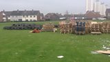 It's bonfire season already. We hear from the estate where loyalists are already gathering materials.