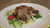 Tom Lewis's lamb chops with orange and fennel salad