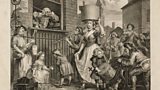 Engraving by William Hogarth: The Enraged Musician