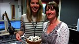 Laura with Natalie Sweet and her Amarena cherry and peach amaretto cake