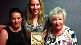 Laura, Carol and Erica Jane O'Connor with her white chocolate and caramel flapjacks