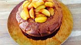 Brown Lemonade Cake with Candied Whisky Glazed Apples