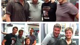 Actor and singer Mark Llewelyn-Evans, along with Tom and Sam with Graham Rogers