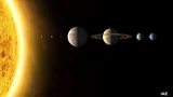 The Sun and eight planets