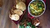 Corn Fritters, Grilled Chicken and Hot Buttered Corn