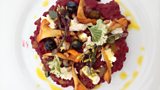 Beetroot risotto with crowdie and pine kernals