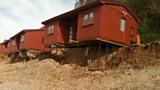Beach chalets at Branscombe after the 2014 storms