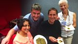 Graham with Yabbo, Linda and Bini with her Mums Spiced Lentil 5 a day Vegetable Cake
