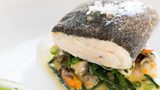 Will Brown's Sea Bream Stuffed With A Crab And Scallop Mousse Served With Foraged Sea herbs