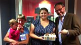 Jonathan with Rachel and her ice cream cupcakes